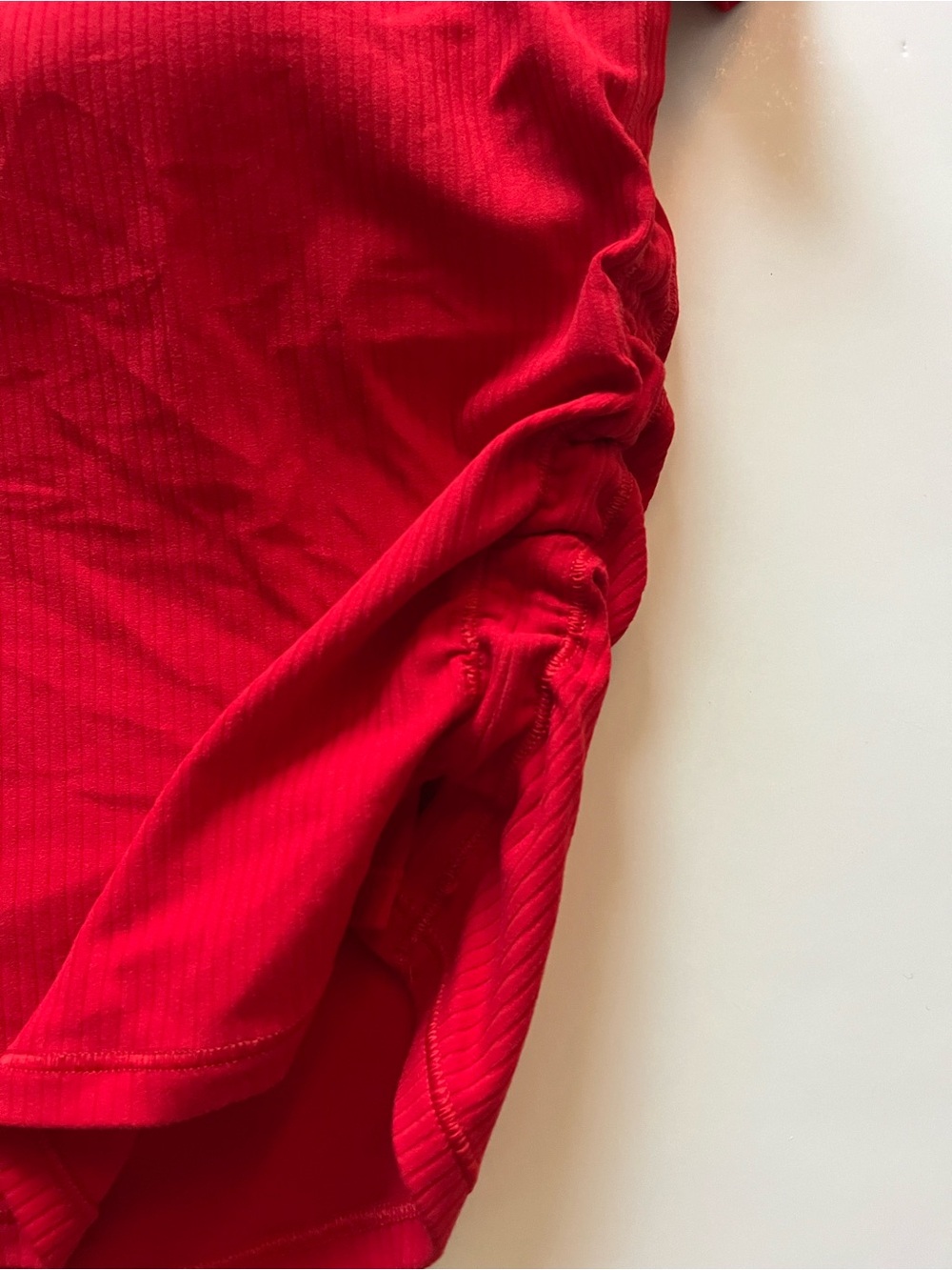 lululemon athletica All It Takes Ribbed Nulu V-Neck T Shirt Bra-Oxford Red-10 - Picture 7 of 7